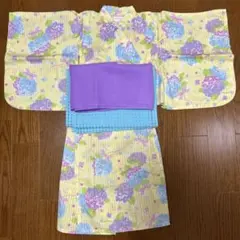 【メゾピアノ】あじさい柄 浴衣セット 110cm 女の子 セパレート