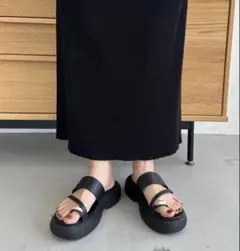 discoat サムリングコンフォートサンダル 黒のサムネイル
