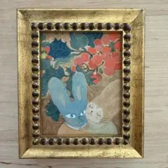 き*み様 手描き アクリル画 文鳥 貴族 絵画 鳥 インテリア アンティーク調 手描き アクリル画 文鳥 貴族 絵画 鳥 インテリア アンティーク調