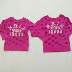 110 130 エフオーキッズ　ピンク　アメカジ　トレーナー　女の子　男の子