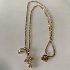 マーキスカットストーン×クロスペンダント ゴールド ネックレス 新品 