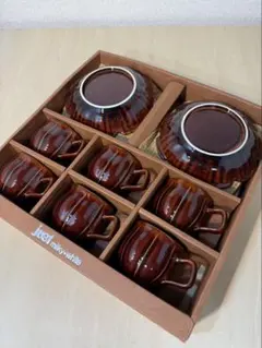 飴色コーヒーカップ&ソーサー　6客セット