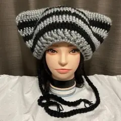 【No.109】猫耳ニット帽 スキー帽子 y2k 韓国