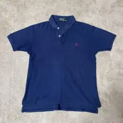 90s ポロバイラルフローレン ポロシャツ ネイビー 赤刺繍 ヴィンテージ