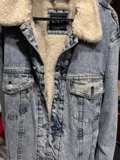 ZARA シェルパ襟付きデニムジャケット Lサイズ