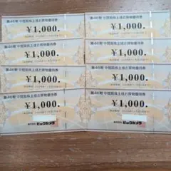 ビックカメラ　株主優待　8000円分のサムネイル