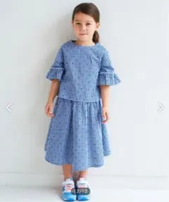 green lavel relaxing  ギンガムチェック ドットセットアップ