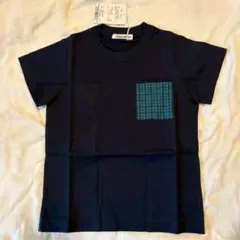 【新品未使用】半袖Tシャツ 110cm 青系ファミリアチェック ポケット