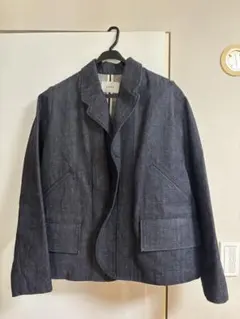 04様専用】ソウモ XL相当 リネン混 ジップジャケット デニムライク｜未