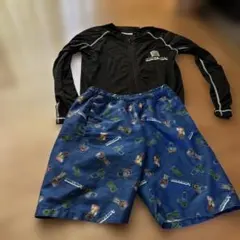 水着夏Minecraft ラッシュガードとショートパンツセット１３０センチ