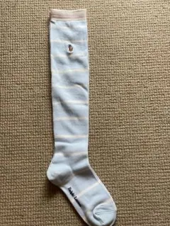 Ralph Lauren 水色 ボーダージュニアハイソックス