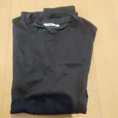 Uniqlo Uエアリズムコットン　オーバーサイズ 黒 Tシャツ 5分袖　タグ無
