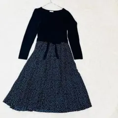 【美品】マッキントッシュ　ドッキングワンピース　ニットプリーツスカート ベルト