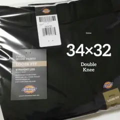 34×32【新品・未使用】ディッキーズ　ダブルニー　85283　・BLACK・