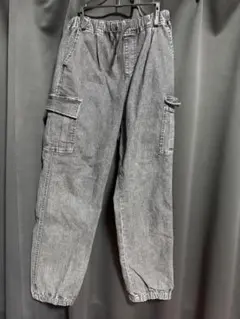 デニムカーゴパンツ ジョガーパンツ ブラックのサムネイル