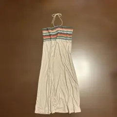 【新品】ROSE BUD ノースリーブワンピース ベージュ ストライプ