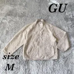 GU ジーユー (M) ボアジャケット ブルゾン フリース 胸ポケット