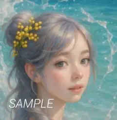 女の子 イラスト ファンタジー 透明感 海 青 水 夏 ハ No.145