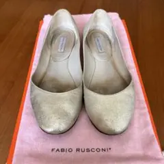 FABIO RUSCONI ゴールド フラットシューズ　36 23.0〜23.5