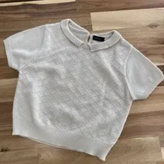 ベビー　半袖ニット　ベージュ