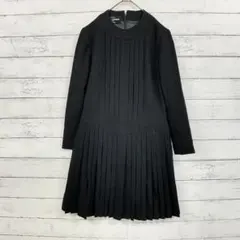 ピエールカルダン ワンピース 上品 黒　プリーツ　礼服　S相当　セットアップ