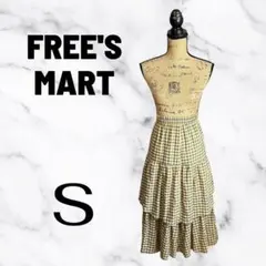 美品✨【FREE'S MART】チェックティアードフレアスカート　総ゴム　楽かわのサムネイル