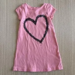 【H&M】ワンピース　ハート柄　ピンク　100cm