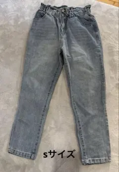 ウエストゴム ライトブルーデニムパンツ Sサイズ 美品
