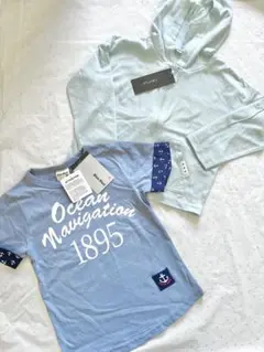 パーカー Tシャツ 100 110 ブルー グレー 星 水色 空色 薄手 男 女