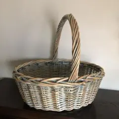 大きい バスケット カゴ 籠 シャビー ビンテージ