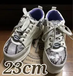 ラスト1◆新品 23cm YOSUKE 厚底スニーカー お洒落カラー 蛇柄
