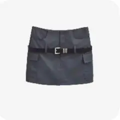 ミニタイトスカート　ワンホン　韓国　服　ベルト付き