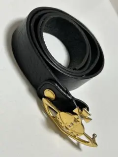 【Vivienne Westwood オーブバックル レザーベルト ブラック】