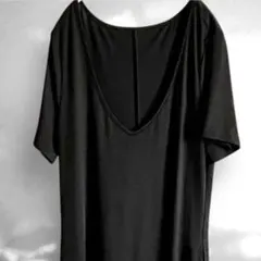 SHEIN バックオープン マキシ丈ワンピース 【1XL】黒 大きいサイズ 無地