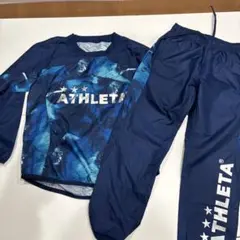 130㎝未使用ATHLETA ピステ・ウィンドブレーカー ネイビー上下セット