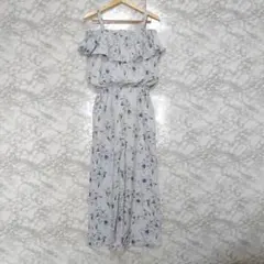 セシルマクビー オーバーオール オフショルダー フリル 花柄 オールインワン