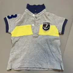 DOUBLE.B ポロシャツ 90サイズ グレー/イエロー