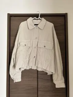ZARA ベージュ コーデュロイ クロップドジャケット　秋　冬