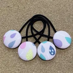 くるみボタンのヘアゴム 732