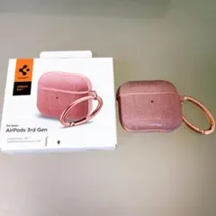 AirPods 3 ケース ファブリック ワイヤレス充電 対応　ロズ・ゴールド