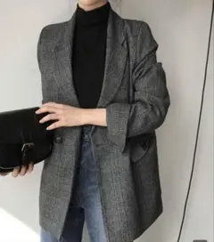 【新品】グレンチェックテーラードジャケット /スーツジャケット/ブルゾン