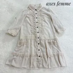 axes femme　フリル　レース　ワンピース　森ガール　アイボリー　キナリのサムネイル