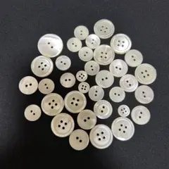貝殻製ホワイトボタンセット