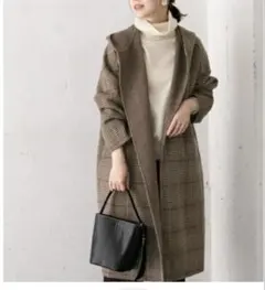 ガウンフードチェックコート URBAN RESEARCH ROSSO