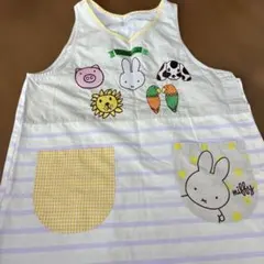 ミッフィー刺繍ストライプエプロン
