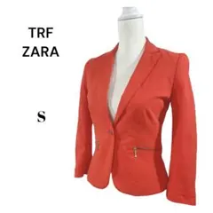 ZARA TRF　レディース　ジャケット　１ボタン　ジップポケット【S】オレンジのサムネイル
