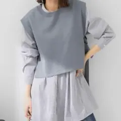 アーバンリサーチ サニーレーベル ニットベストフレアシャツレイヤーセット