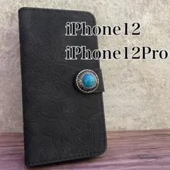 iPhone12/12Pro　iPhoneケース　手帳型　手帳型ケース　革ケース