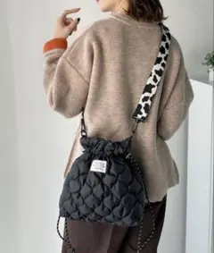 JaVa 2WAY キルティング巾着ショルダーバッグ