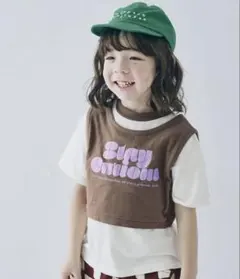 p.premier レイヤードタンク＆Tシャツセット ブラウン　110cm